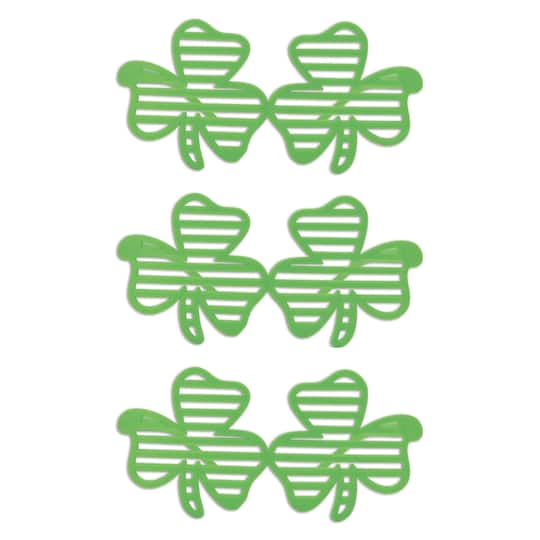 Beistle Adult Green Shamrock Shutter Glasses, 3ct.